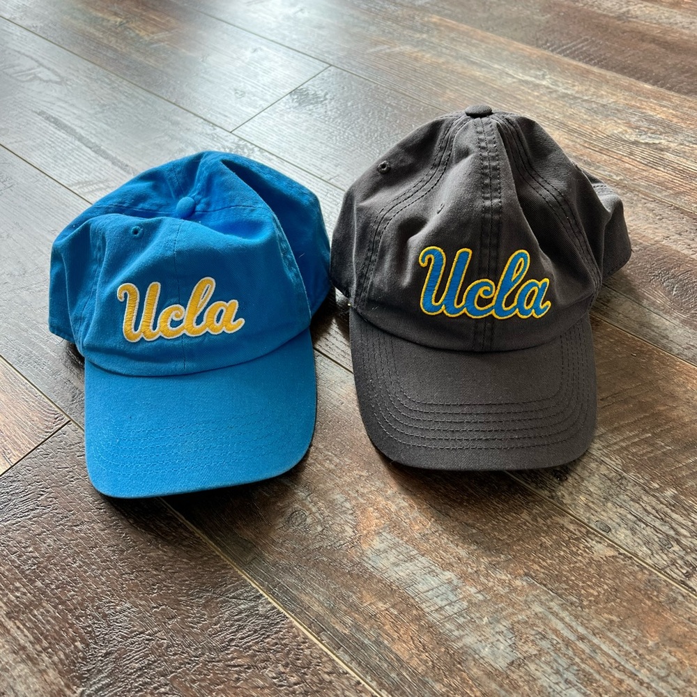 Two UCLA Bruins Hats Blue and Gray